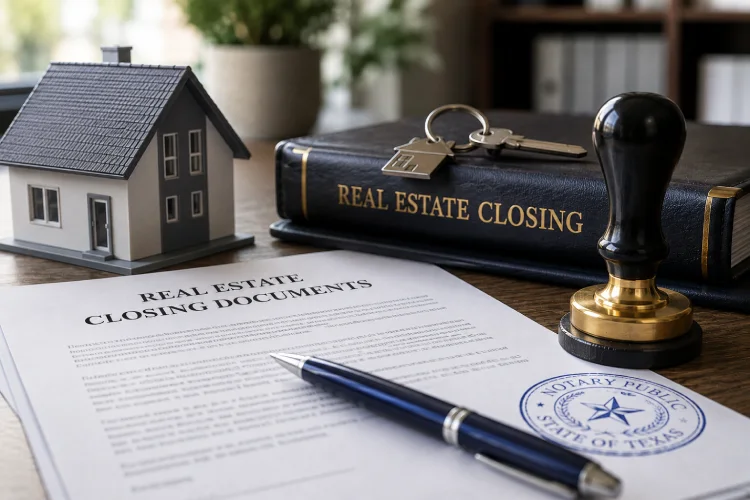 Real estate closing documents prepared for mobile notary signing