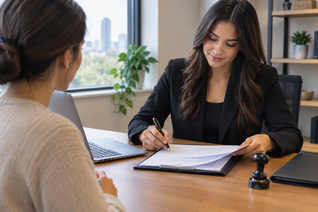 Notary signing agent comparing loan documents with a general notary public in Texas